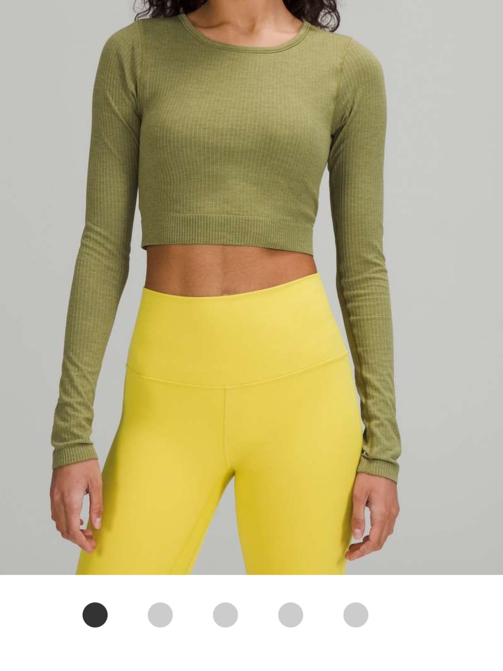 Lululemon Ebb to Street Long Sleeve Bronze Green, Size 6